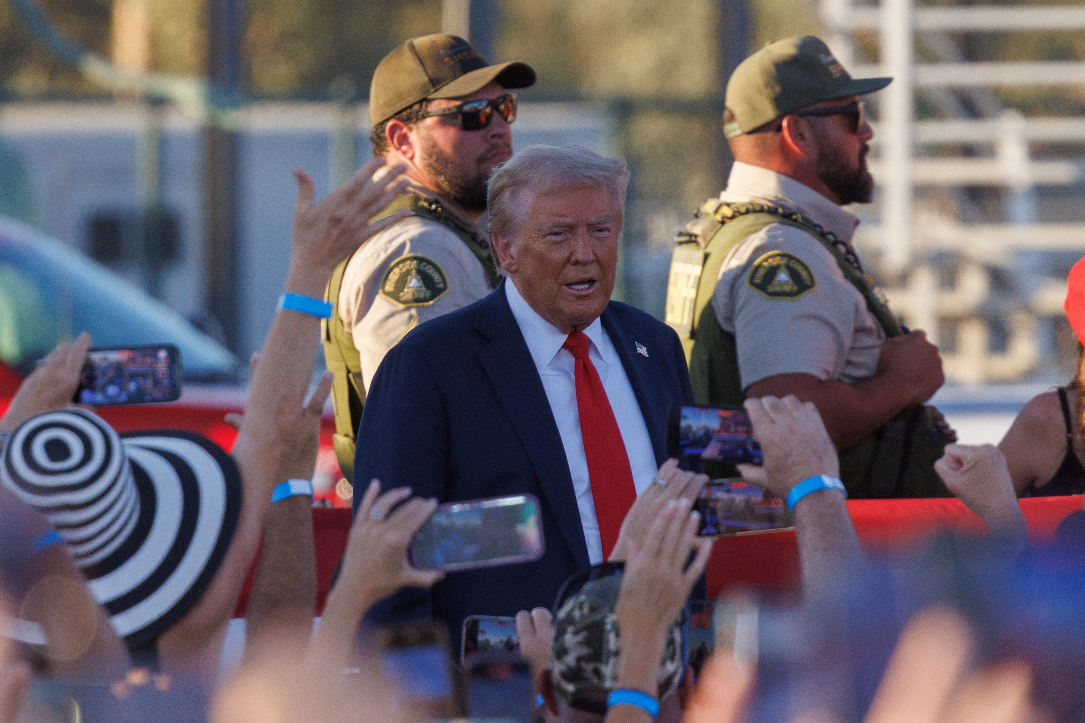 Armed man arrested near Donald Trumps California rally