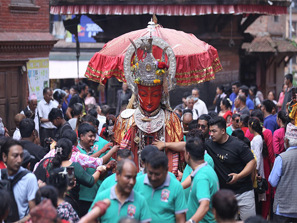 Dipankar Buddhas parade through Bhaktapur celebrating Panchadan, the festival of five summer gifts