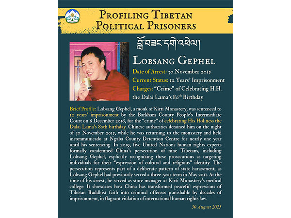CTA highlights plight of Tibetan monk jailed for celebrating Dalai Lama’s birthday