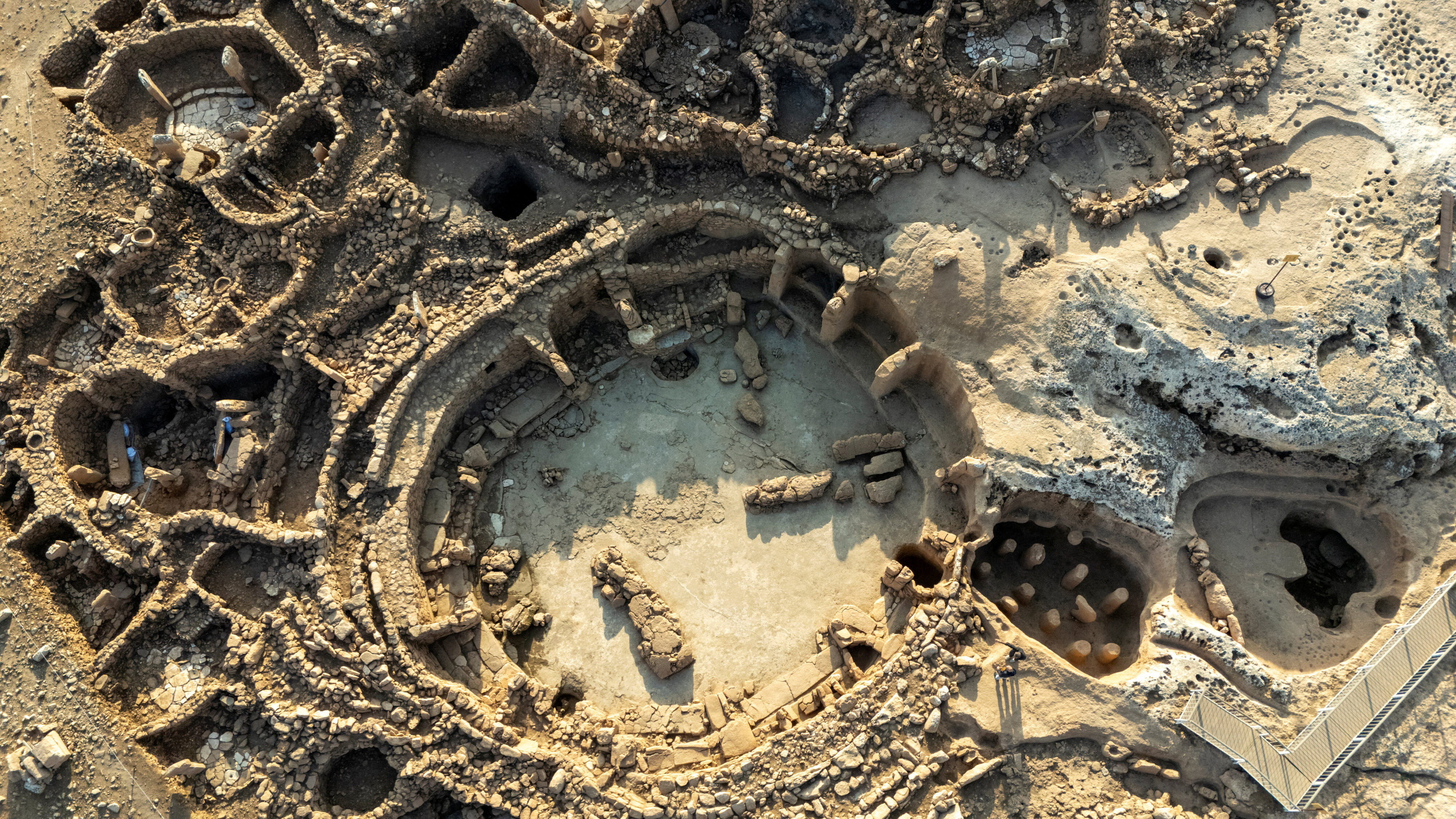 A drone view of a Karahantepe excavation site. Reuters