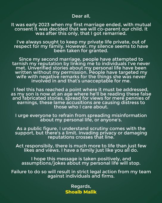 Why Shoaib Malik is done staying quiet about those marriage rumours