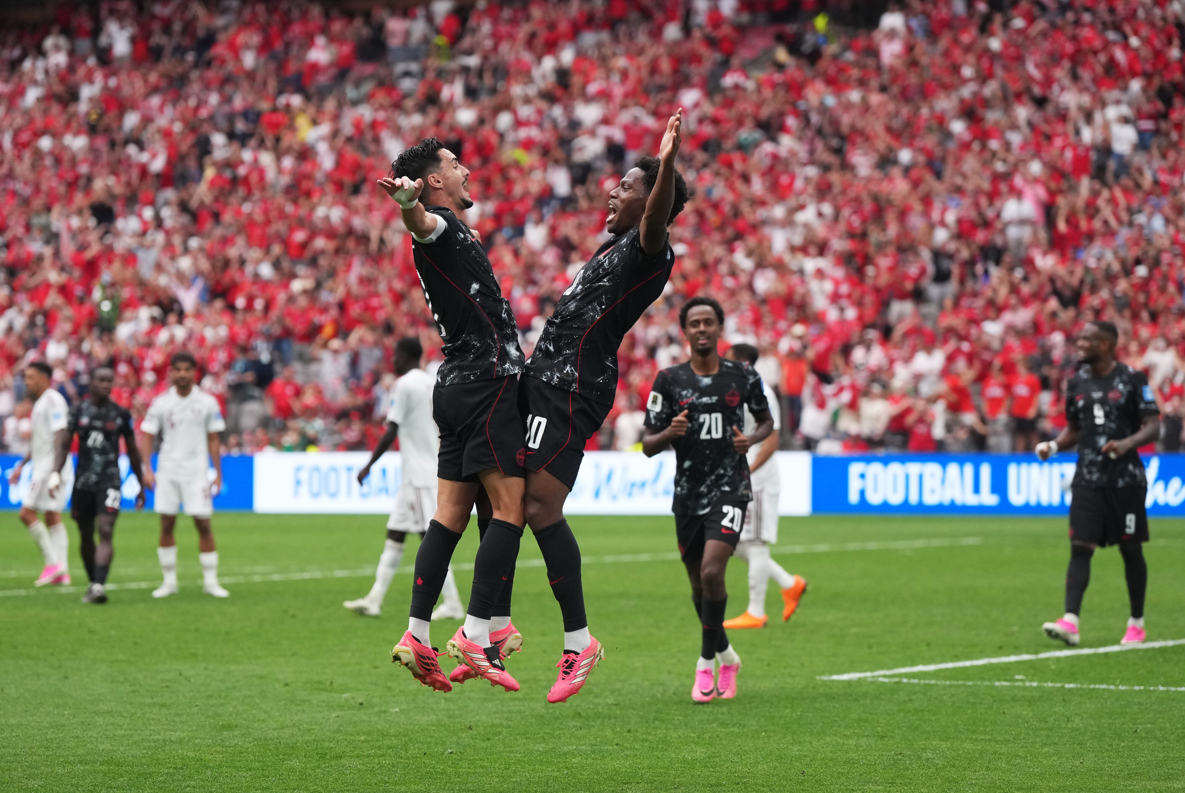 Jonathan David’s hat trick propels Canada to its first World Cup win, 6-0 over Qatar