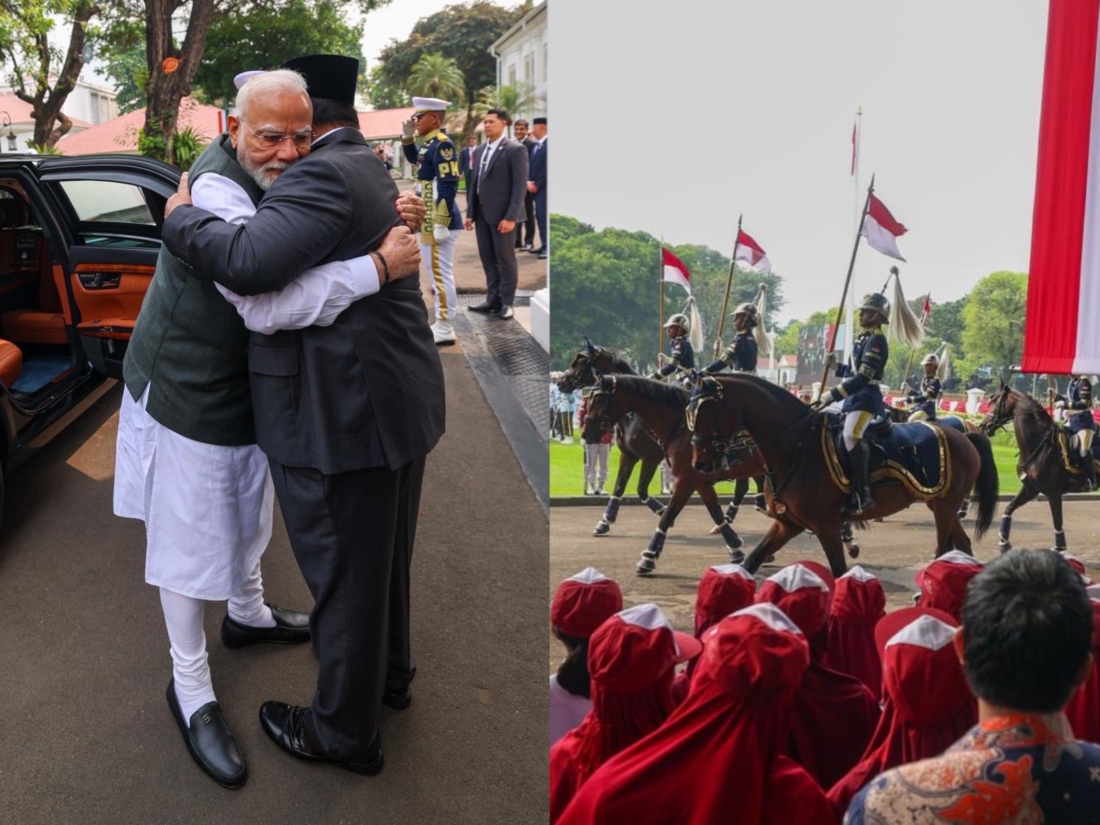 Guards on horseback and a warm embrace: Indonesia welcomes PM Modi with spectacular pageantry