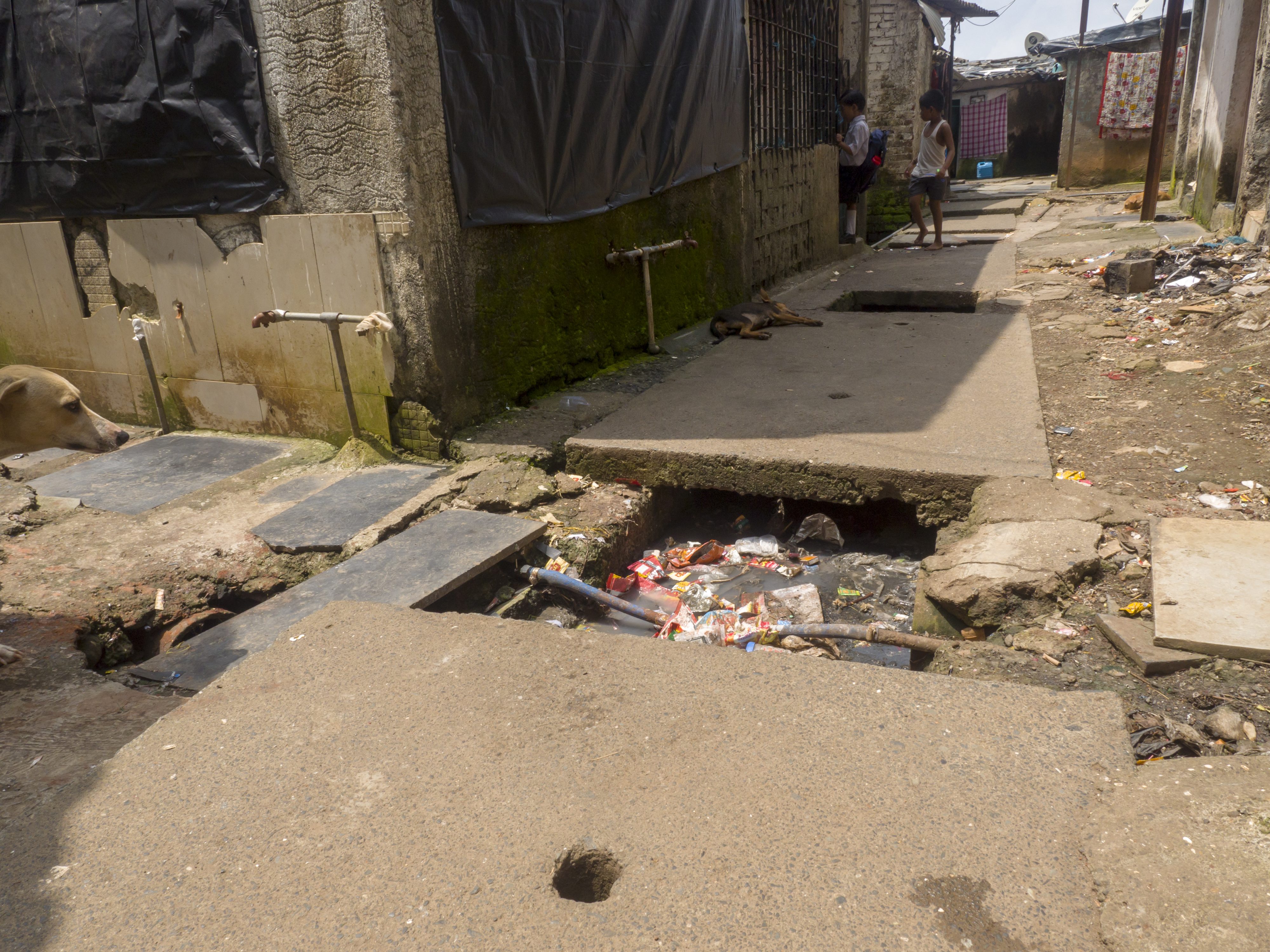 Woman falls into open drain in Panipat, video goes viral on social media