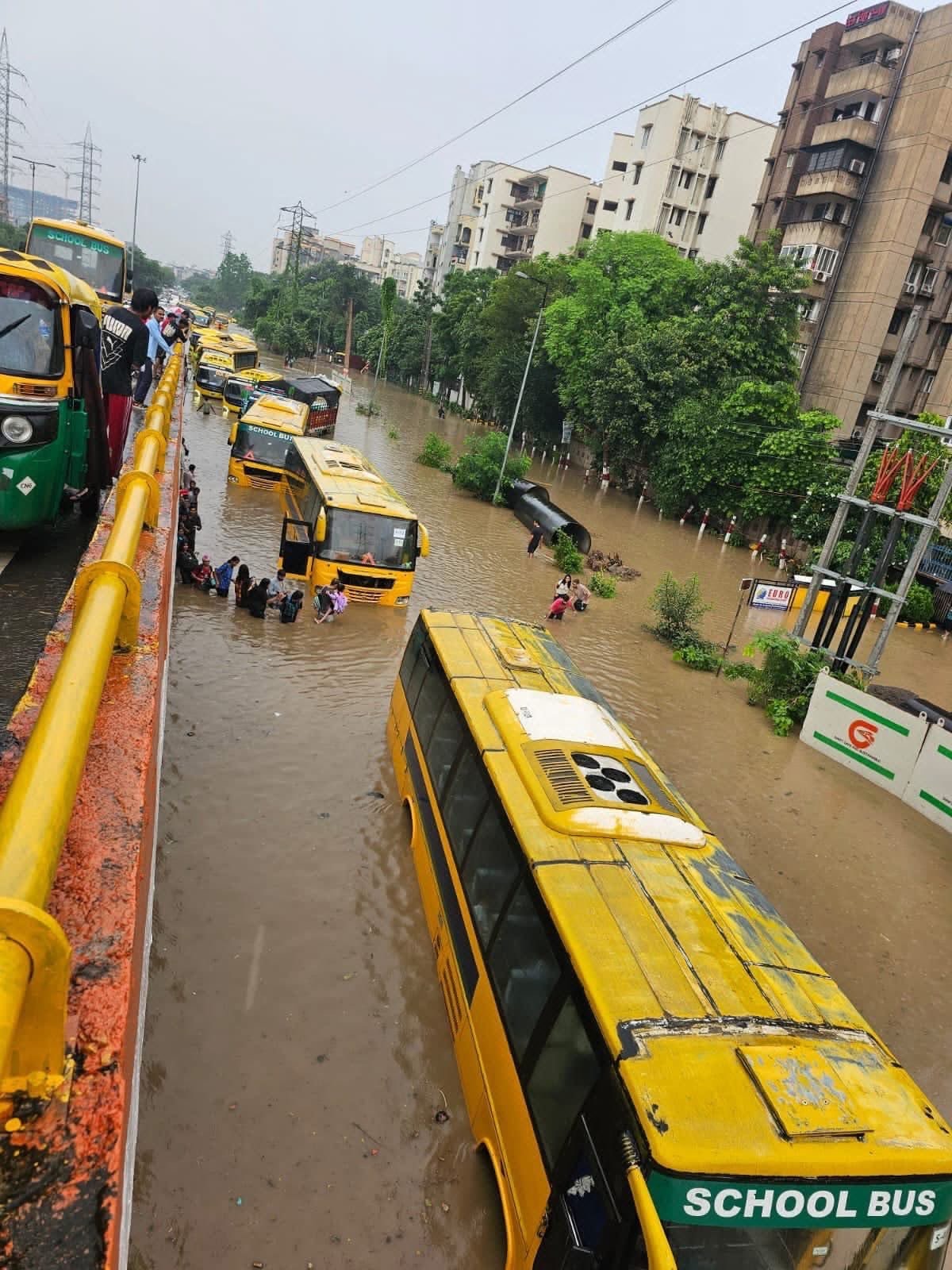 After school buses lay stranded for hours, Gurugram’s answer: Yet another rain plan on paper