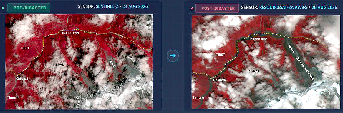 Nepal mayhem: ISRO’s satellite images show extent of avalanche that caused floods