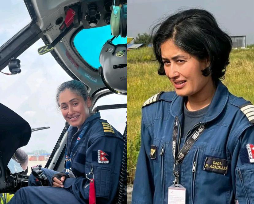 Who is Captain Priya Adhikari? Nepal’s first female helicopter pilot flying between narrow mountains to save lives
