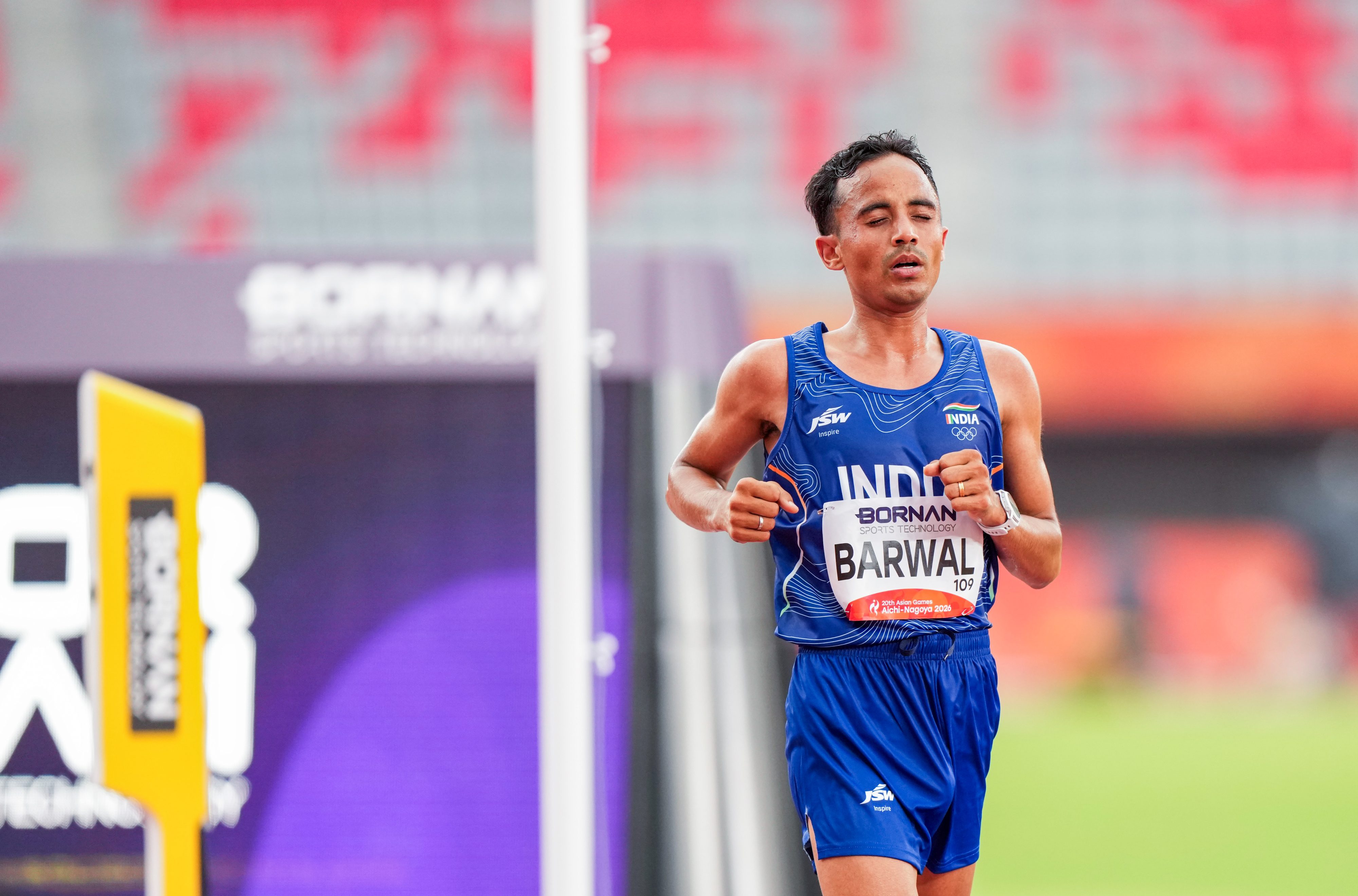 Sawan Barwal won a silver medal in men’s marathon. ANI