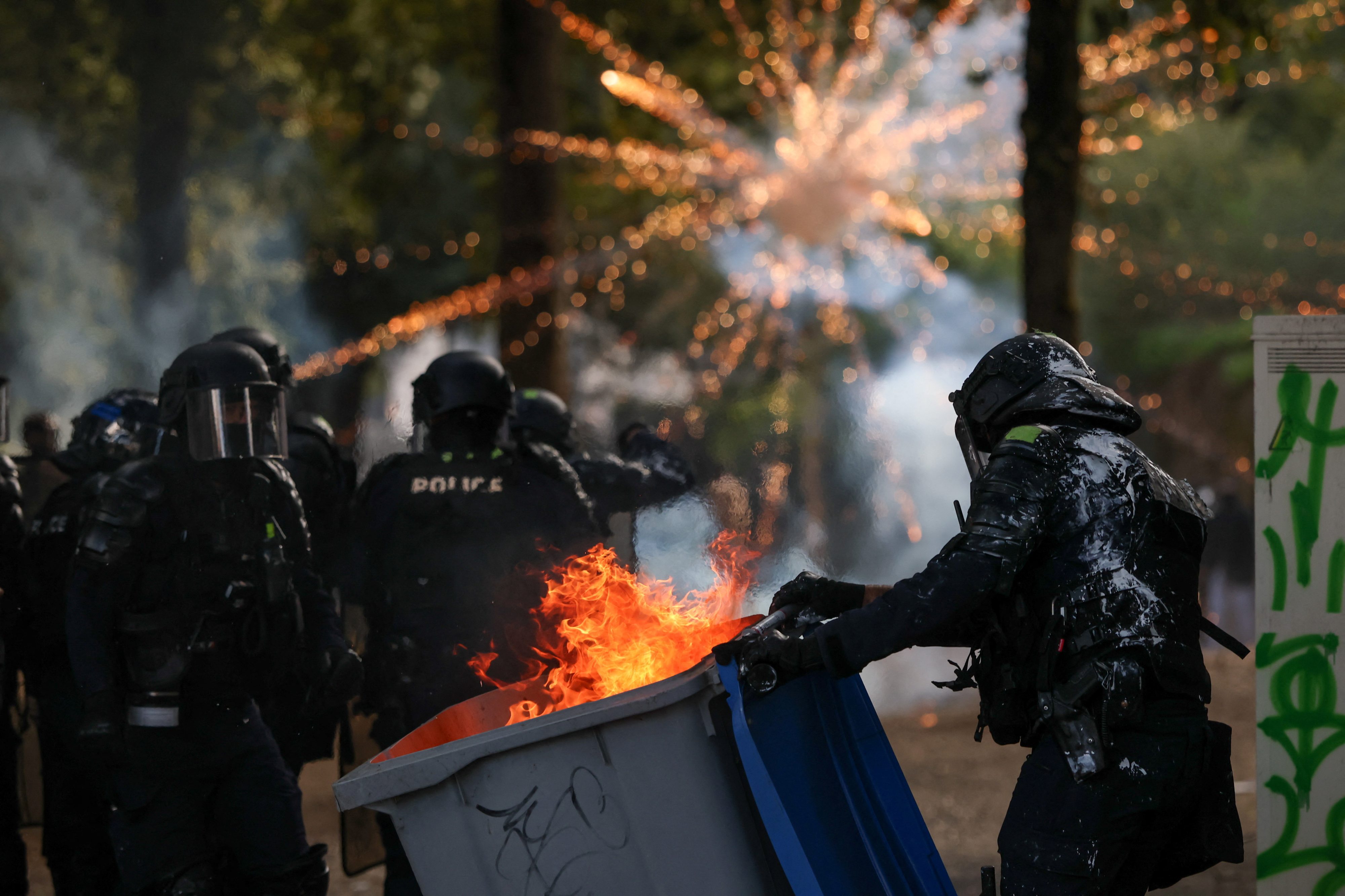 france in flames as protesters torch tourism office  272 held